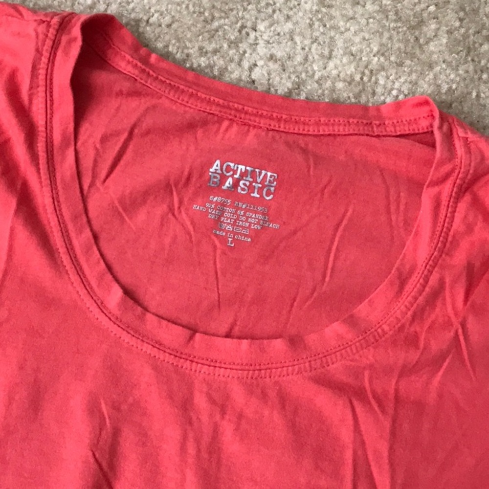 Active Basic Coral Crew Neck Tee. Size Large - image 2